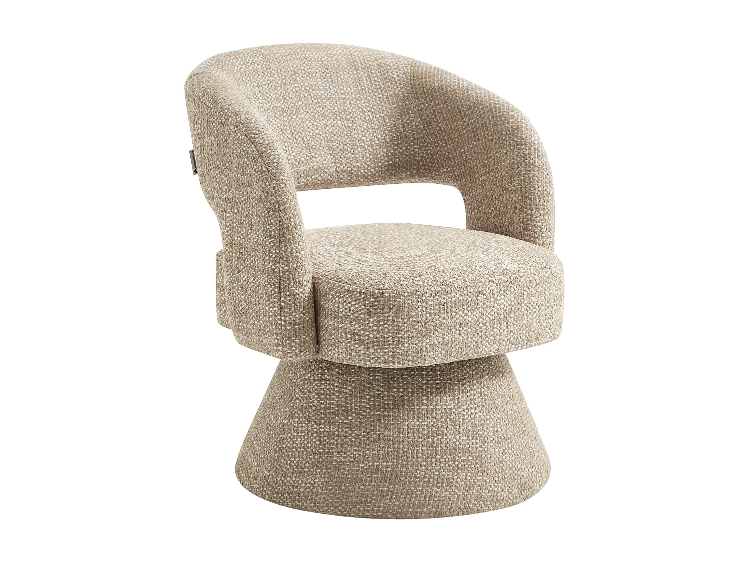 Fauteuil pivotant en tissu texturé beige NAROLIA de Maison Céphy