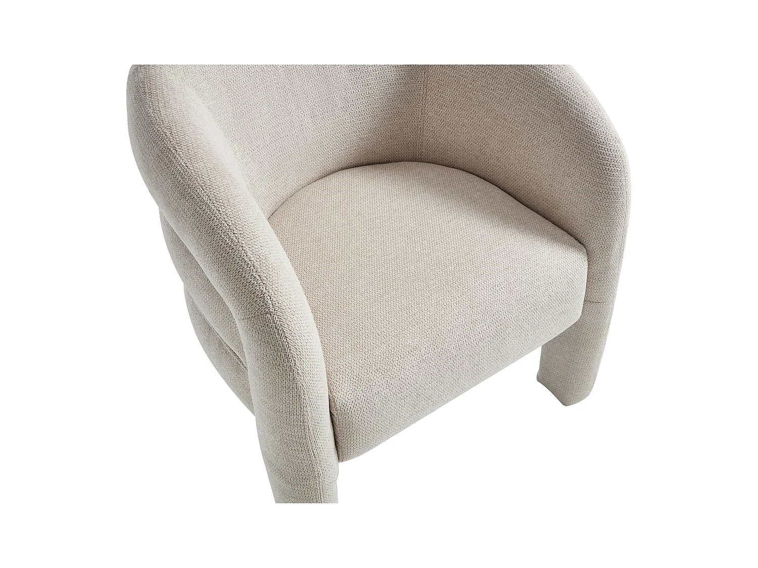 Beige struktureret stofstol ZELUVA