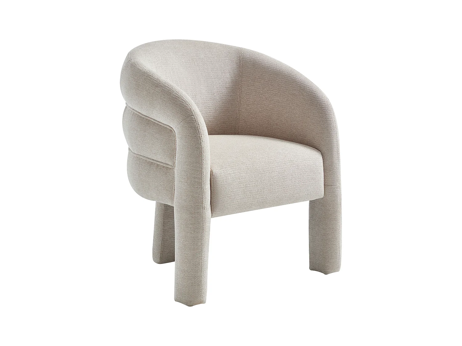 Beige struktureret stofstol ZELUVA