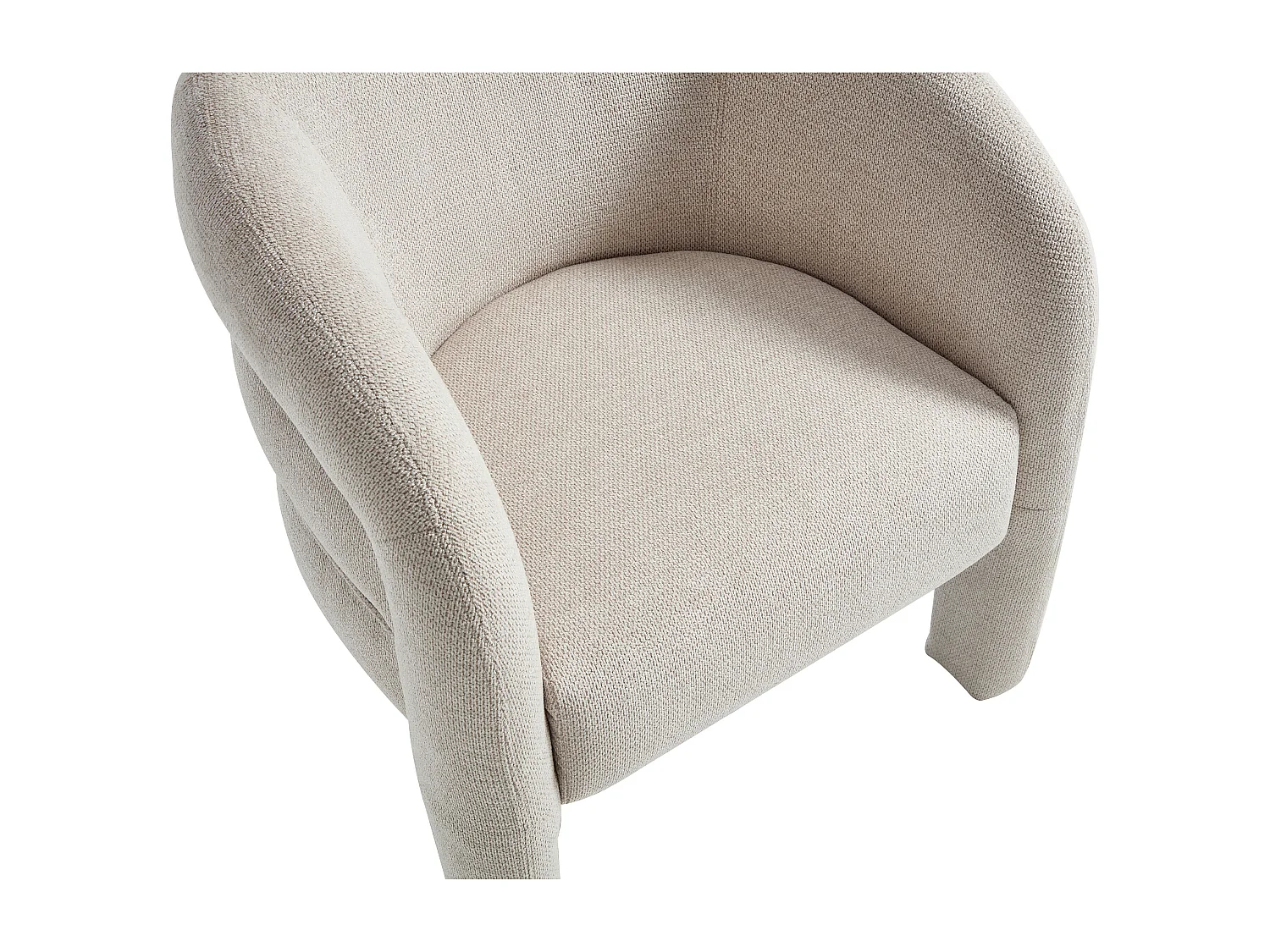 Teksturert beige stoffstol ZELUVA