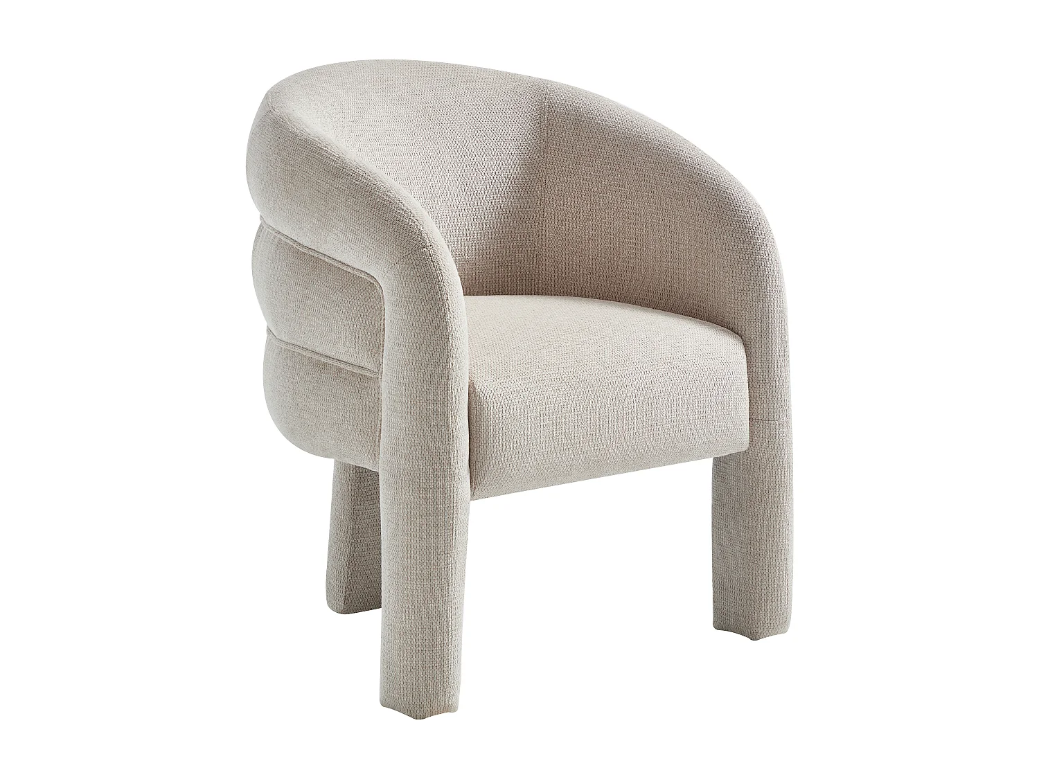 Teksturert beige stoffstol ZELUVA