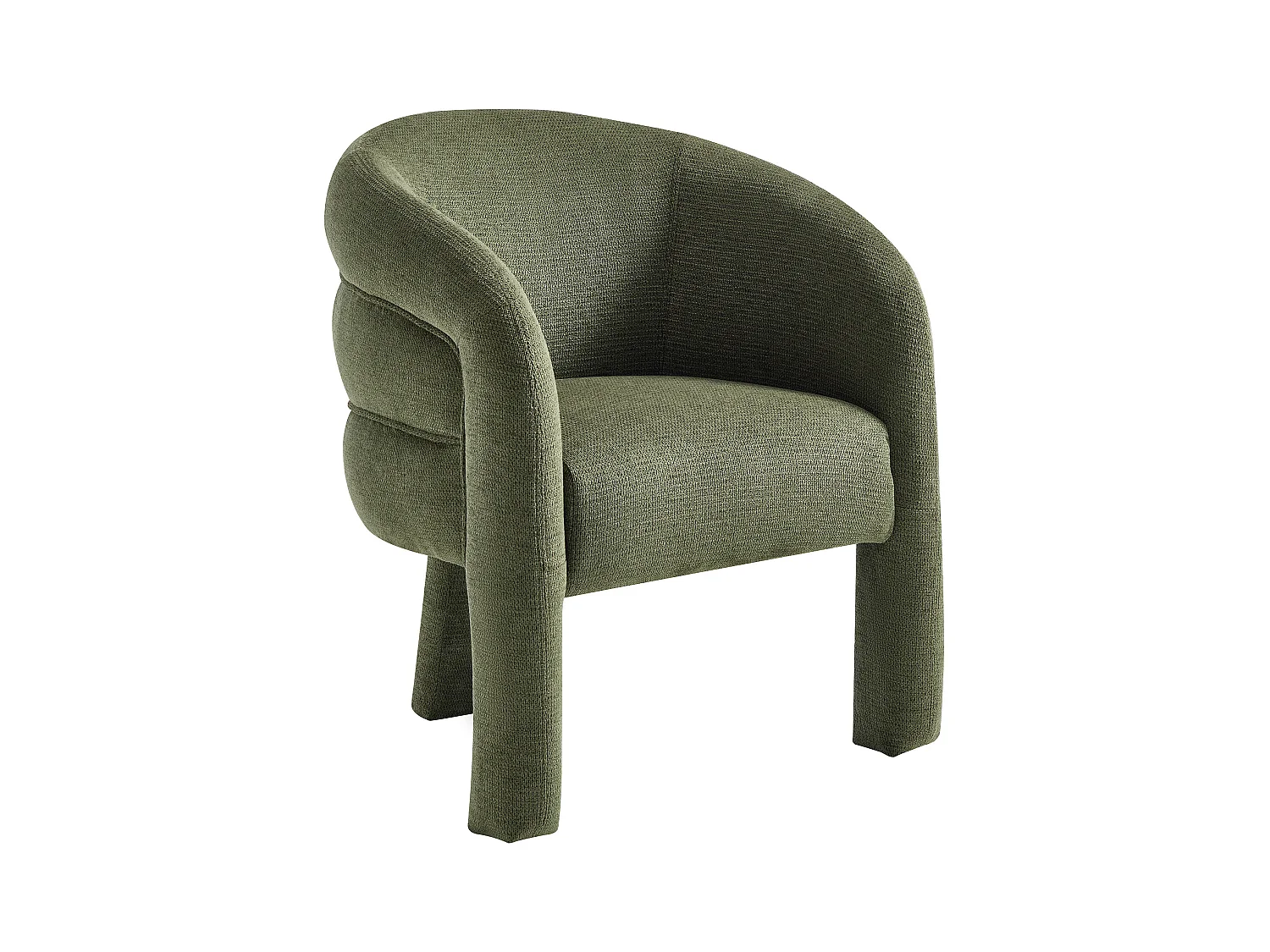 Grøn tekstureret stof lænestol ZELUVA