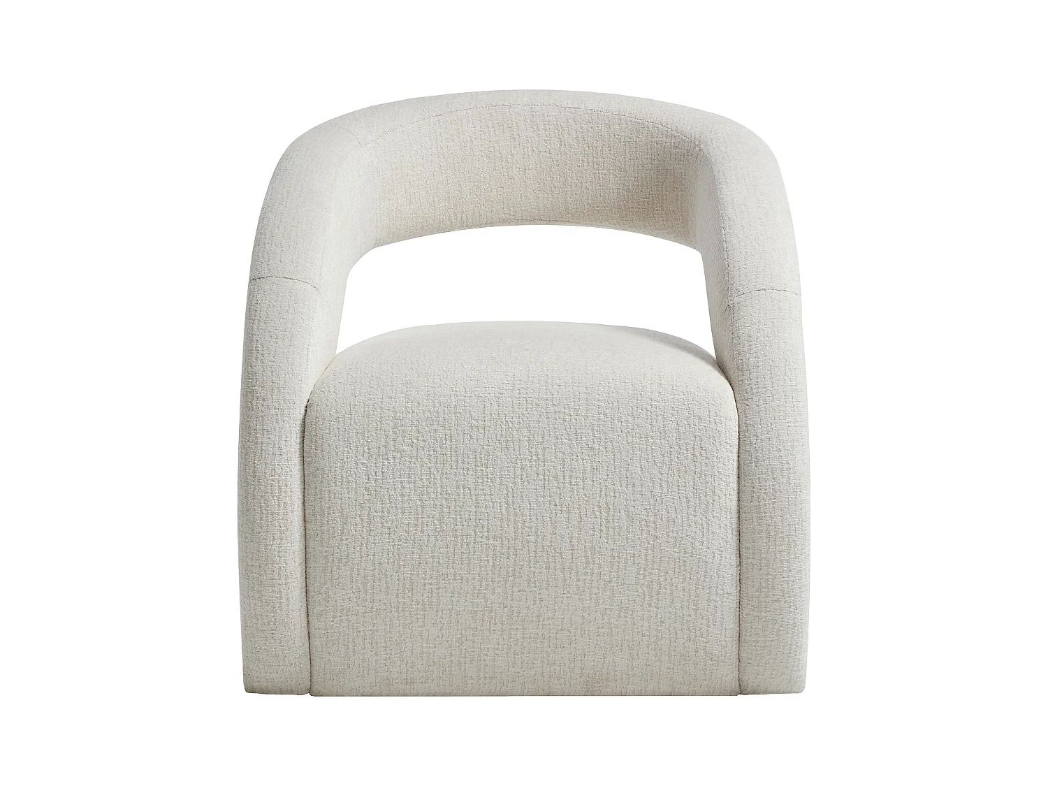 Fauteuil en tissu chenille beige LUCIOTA