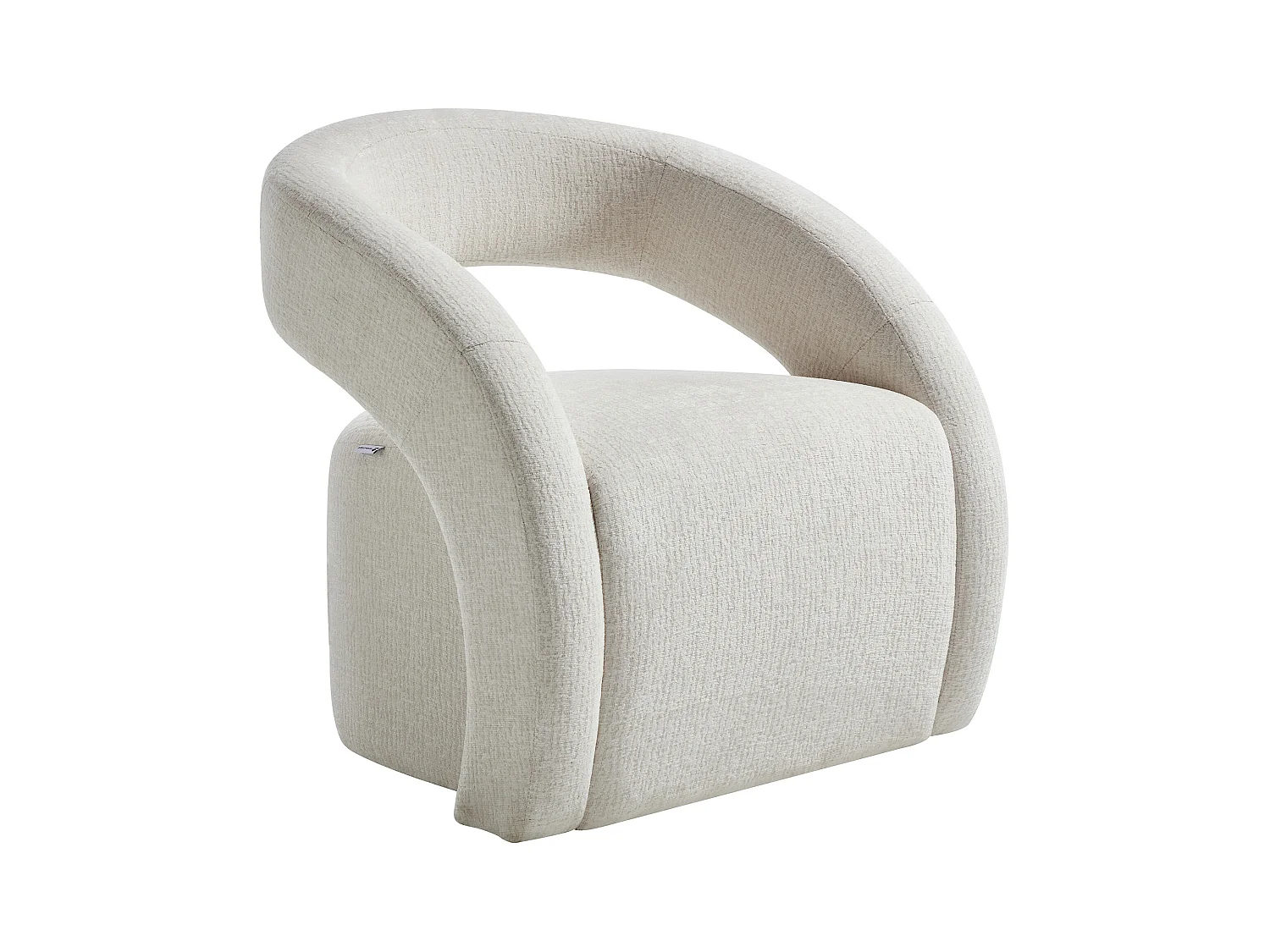 Fauteuil en tissu chenille beige LUCIOTA