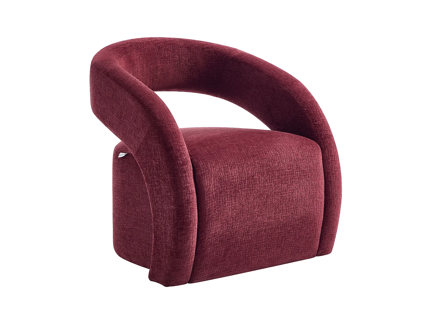 Fauteuil en tissu chenille bordeaux LUCIOTA