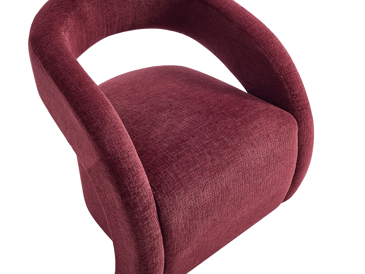 Fauteuil en tissu chenille bordeaux LUCIOTA de Maison Céphy