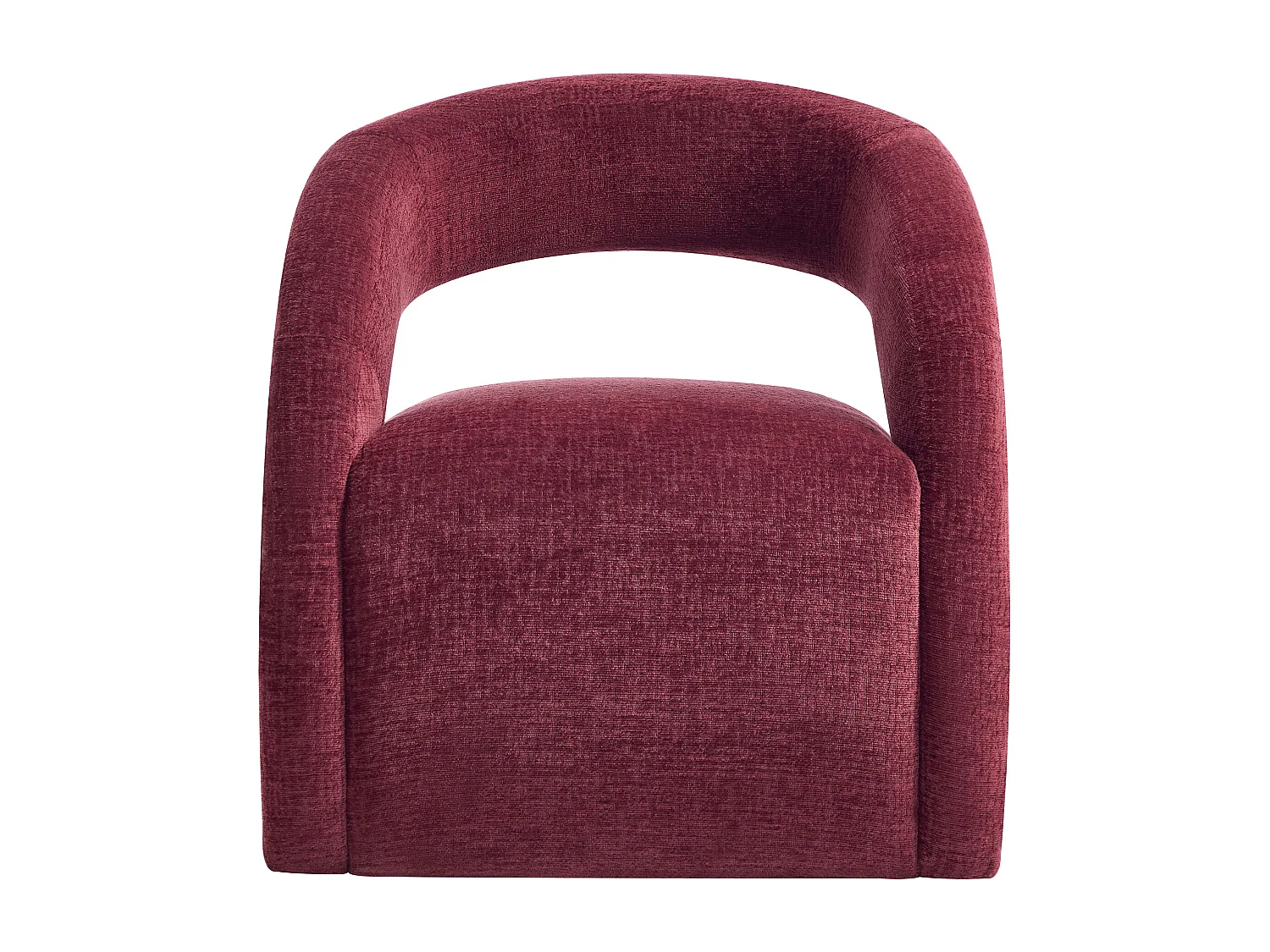 Fauteuil en tissu chenille bordeaux LUCIOTA de Maison Céphy