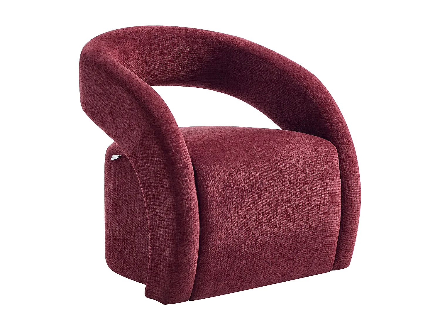 Fauteuil en tissu chenille bordeaux LUCIOTA de Maison Céphy