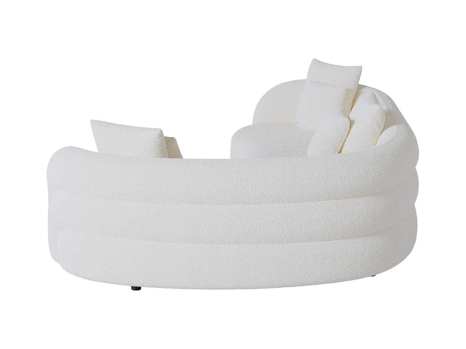 Canapé d'angle droit en tissu bouclette blanc LAPIOTA de Maison Céphy