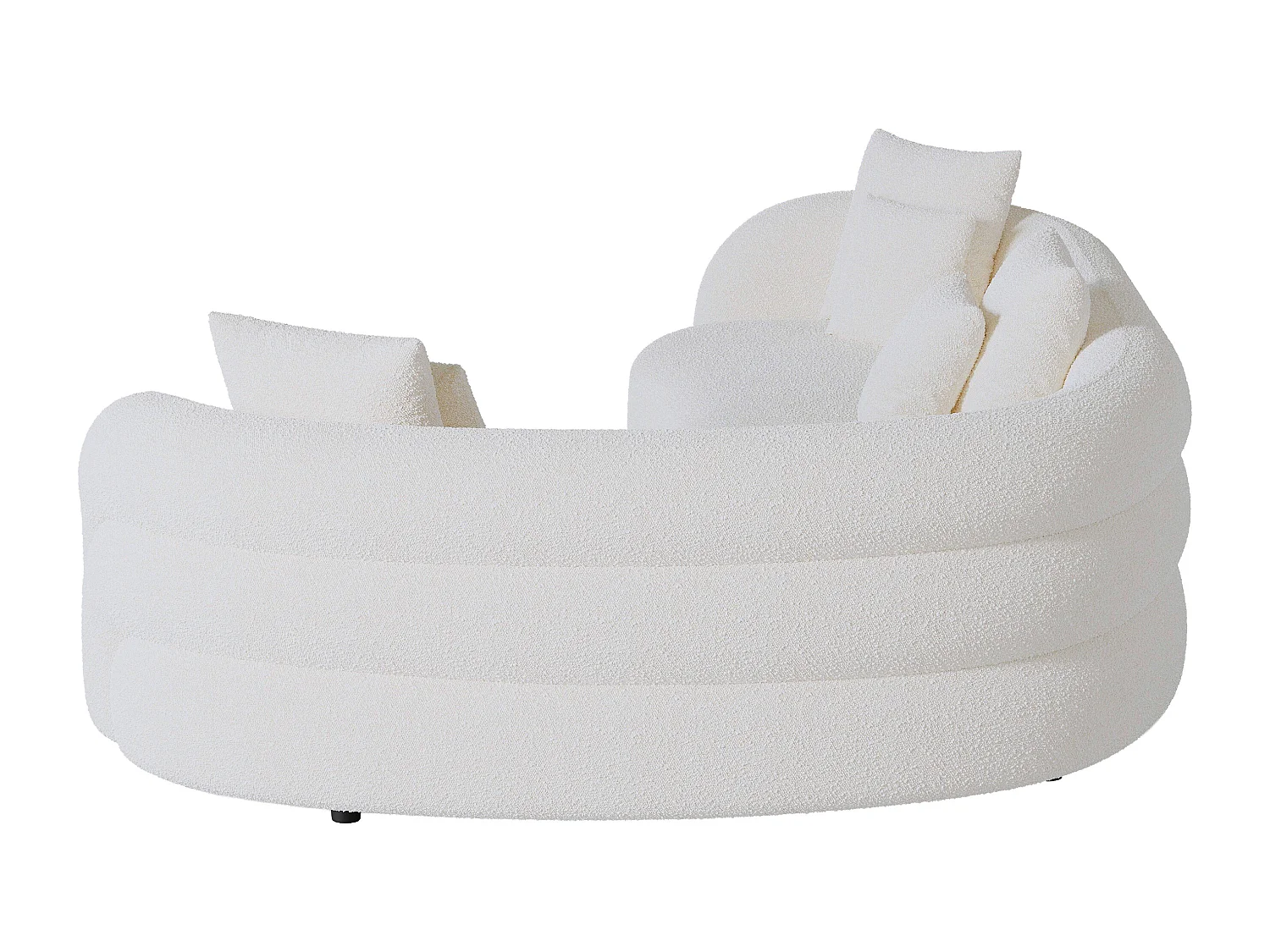 Canapé d'angle gauche en tissu bouclette blanc LAPIOTA de Maison Céphy