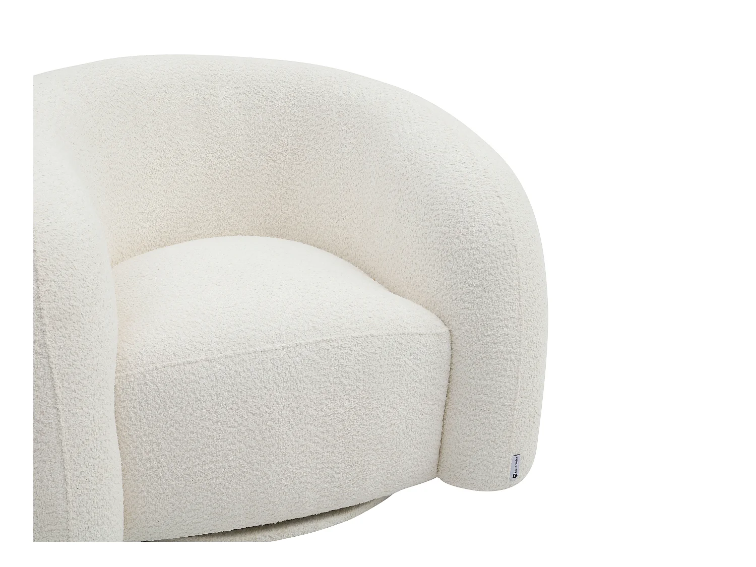 Fauteuil pivotant en tissu bouclette blanc LAPIOTA de Maison Céphy