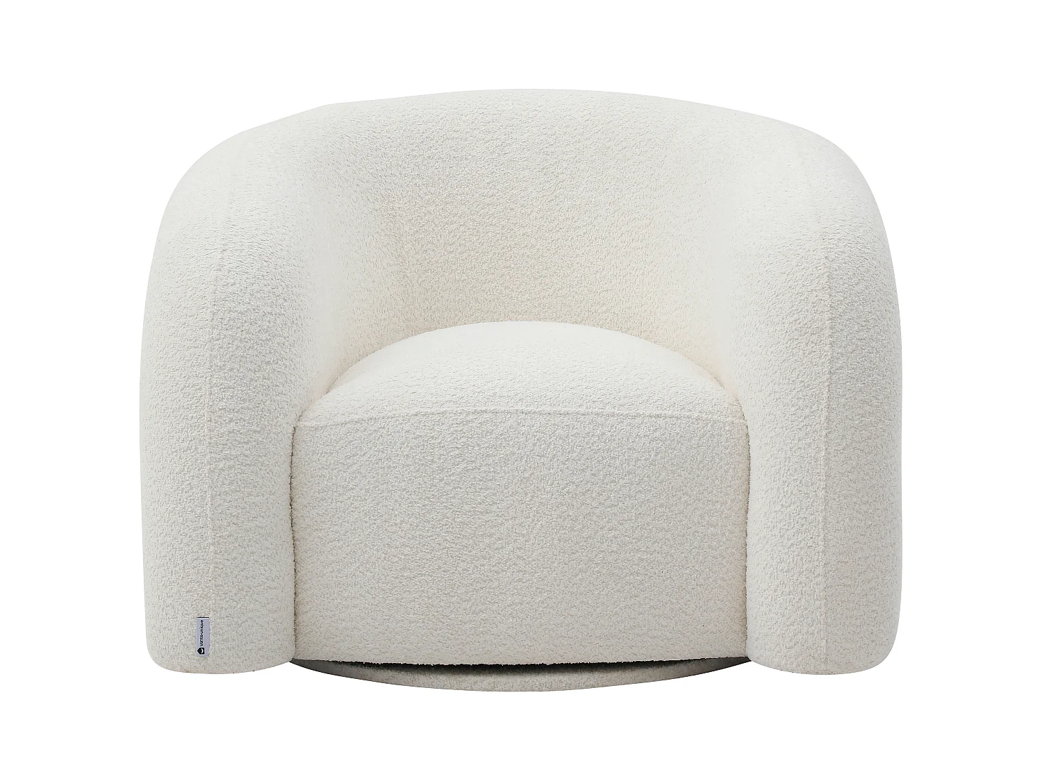 Fauteuil pivotant en tissu bouclette blanc LAPIOTA de Maison Céphy