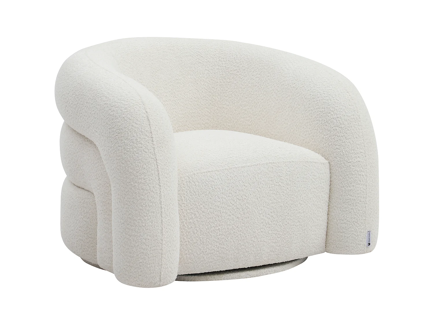 Fauteuil pivotant en tissu bouclette blanc LAPIOTA de Maison Céphy