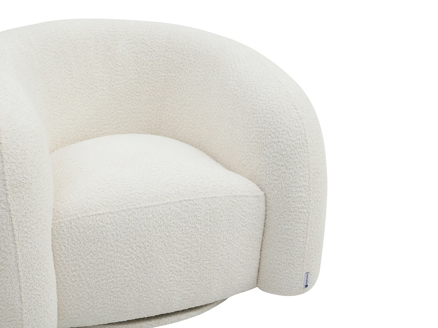 Fauteuil pivotant en tissu bouclette blanc LAPIOTA de Maison Céphy