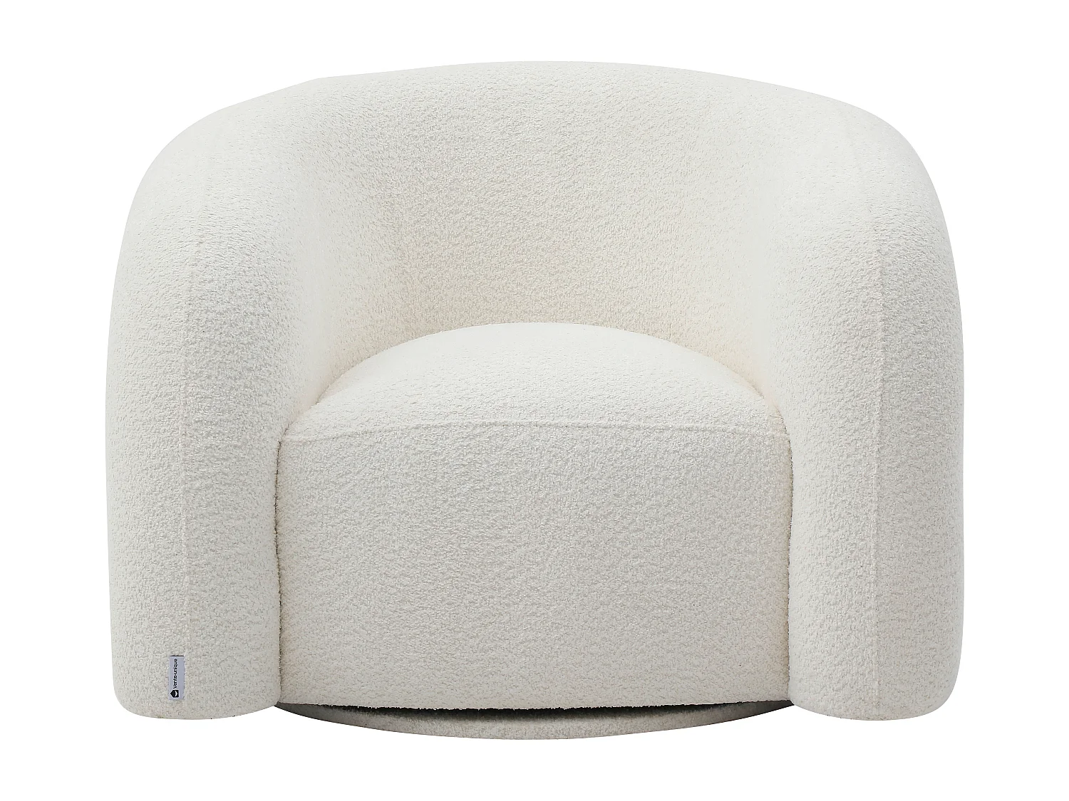 Fauteuil pivotant en tissu bouclette blanc LAPIOTA de Maison Céphy
