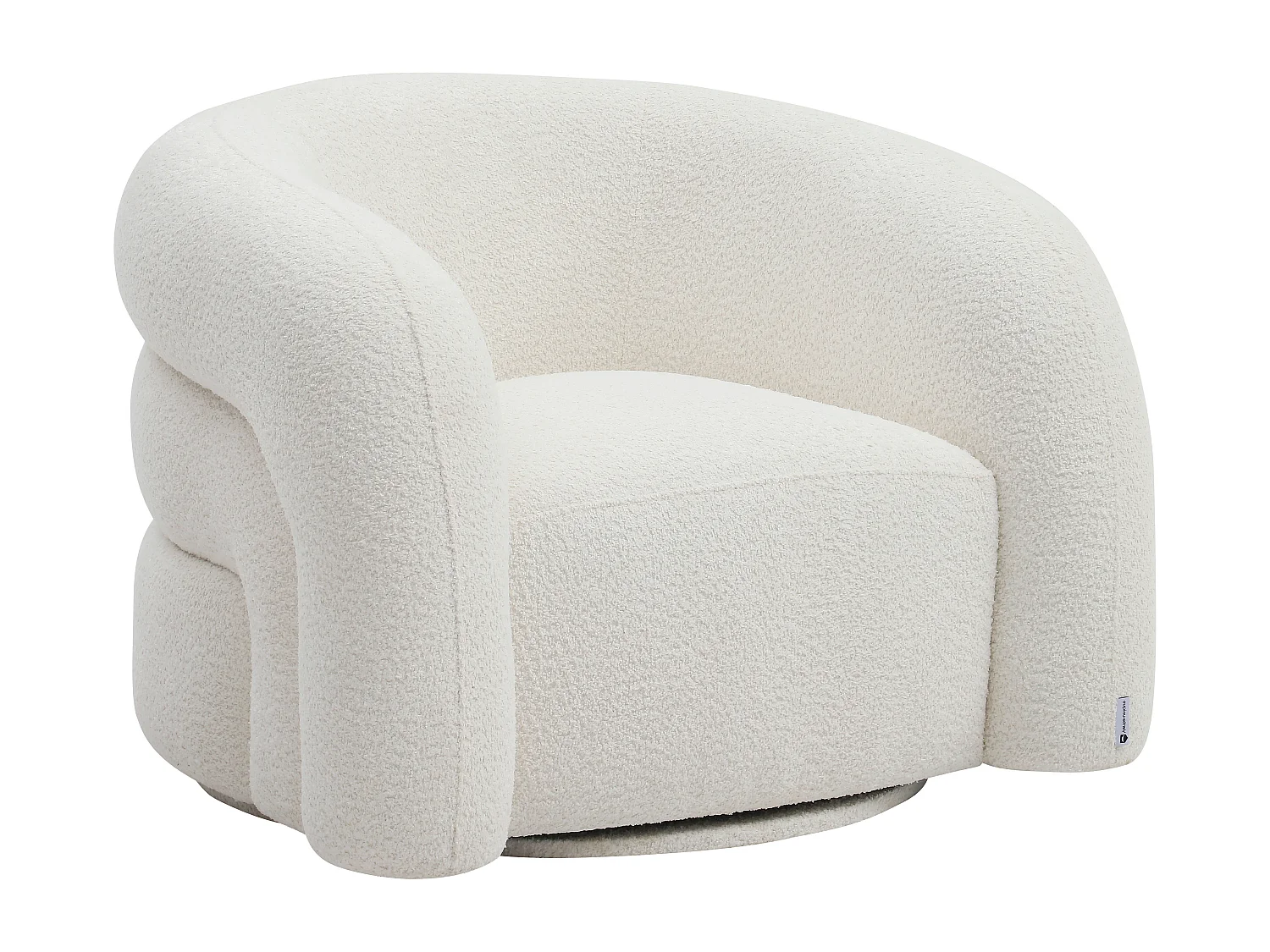 Fauteuil pivotant en tissu bouclette blanc LAPIOTA de Maison Céphy