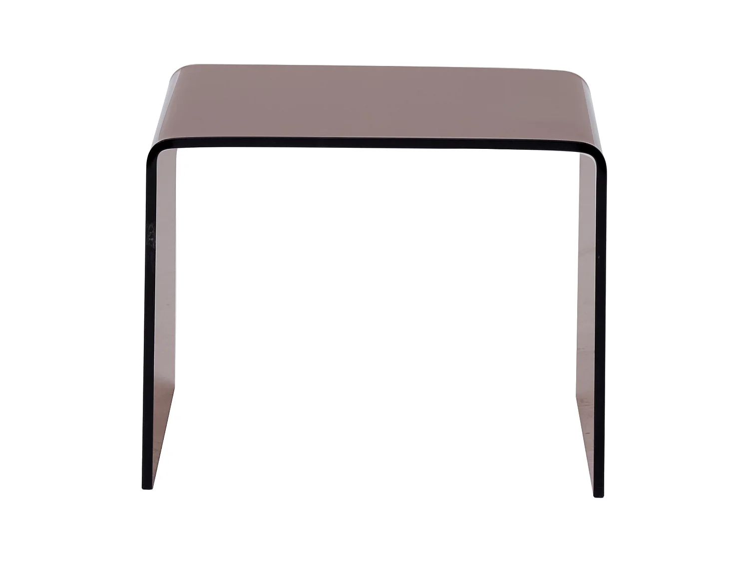 Lot de 2 tables de chevet - Verre trempé courbé - Brun - SUZANA