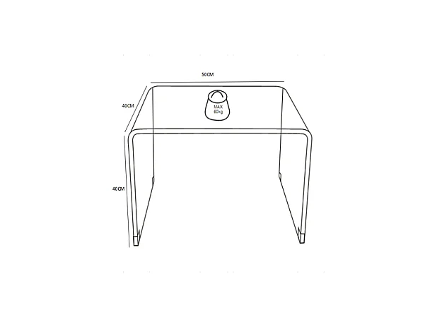 Lot de 2 tables de chevet - Verre trempé courbé - Brun - SUZANA