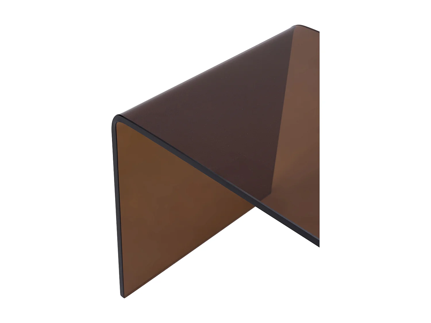 Set med 2 nattduksbord - Böjt härdat glas - Brun - SUZANA