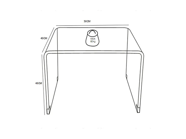 Comodino Vetro temperato curvo Bruno - Lotto di 2 - SUZANA