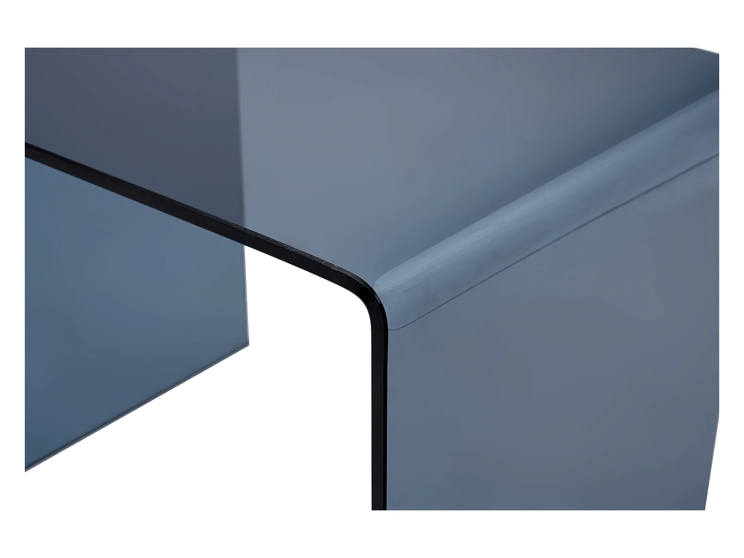 Comodino Vetro temperato curvo e fumé - Lotto di 2 - SUZANA