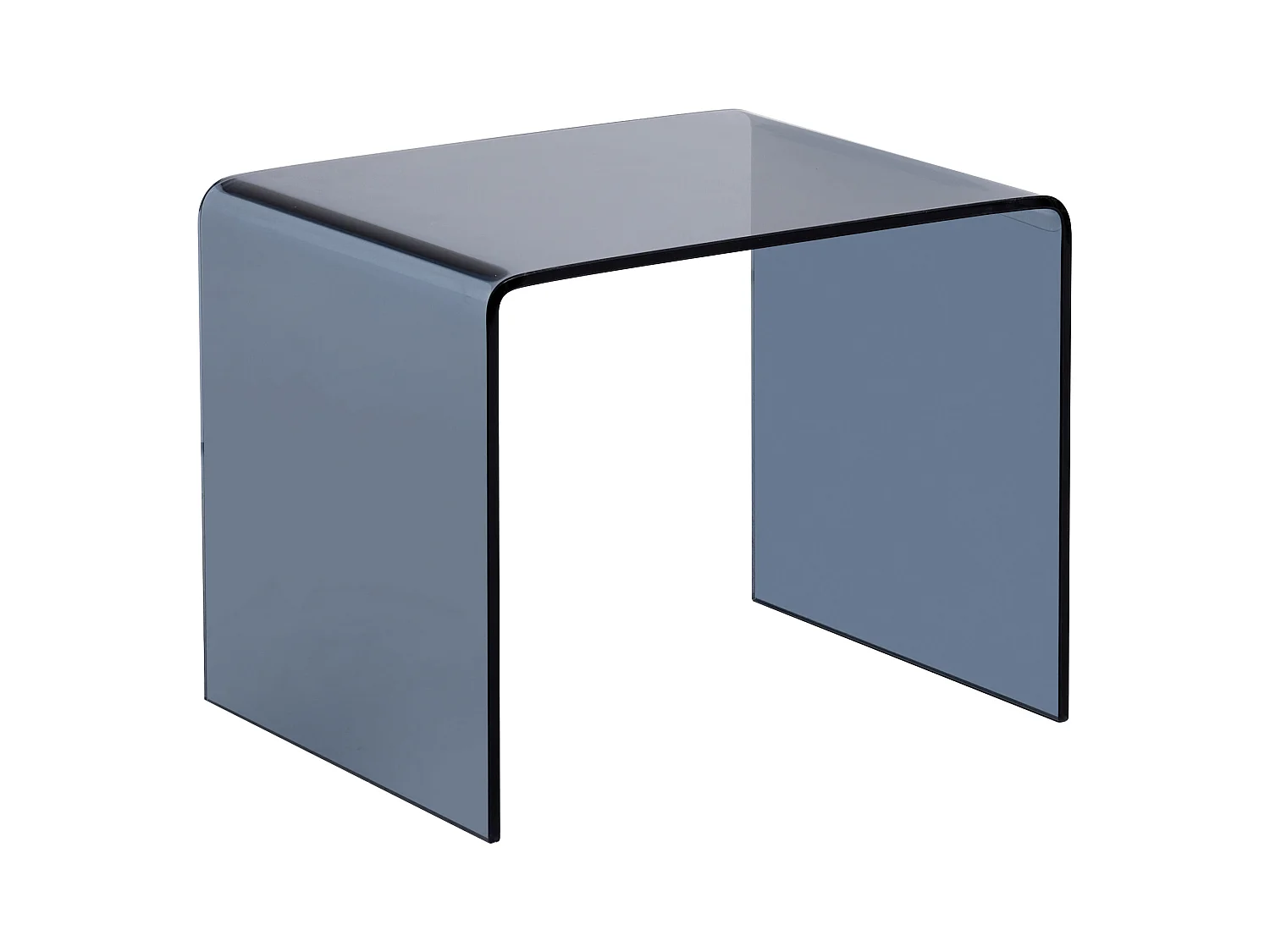 Comodino Vetro temperato curvo e fumé - Lotto di 2 - SUZANA