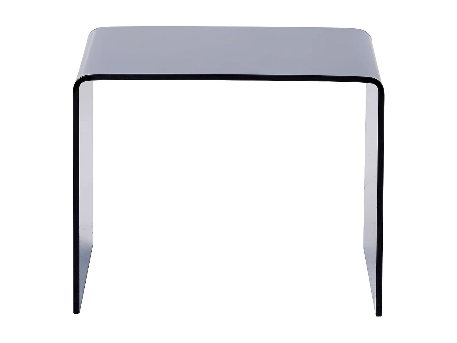 Lot de 2 tables de chevet - Verre trempé courbé et fumé - SUZANA