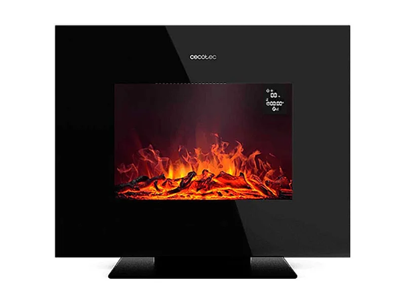 Chimenea eléctrica decorativa Ready Warm 2700 Design Flames Black Cecotec 2000W con mando negro