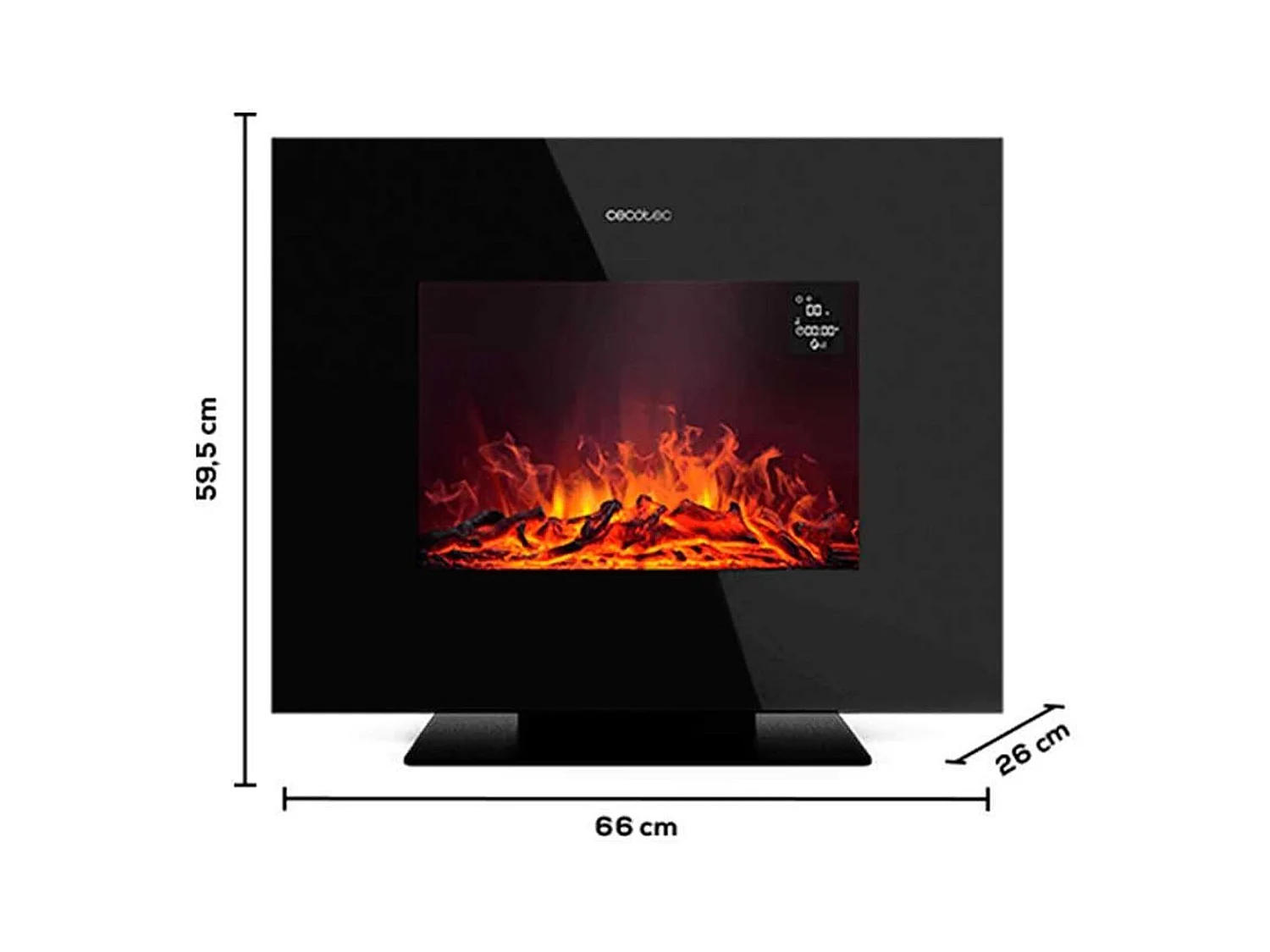 Chimenea eléctrica decorativa Ready Warm 2700 Design Flames Black Cecotec 2000W con mando negro