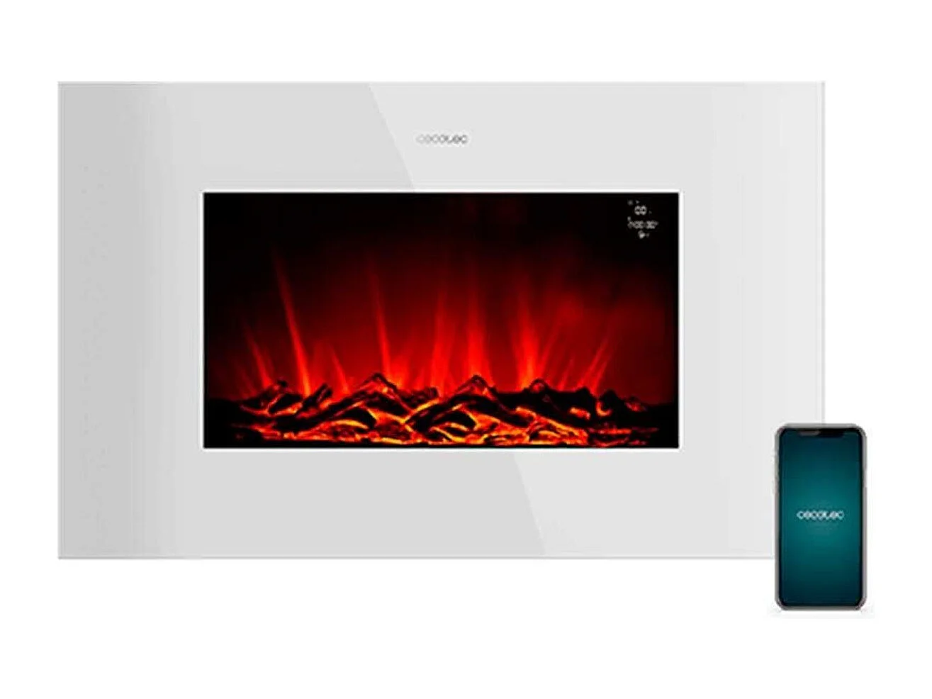 Chimenea eléctrica decorativa Ready Warm 3590 Flames Connected White 2000W control vía App blanco