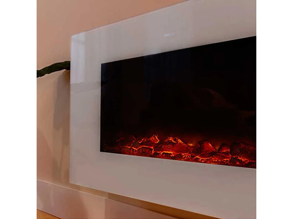 Chimenea eléctrica decorativa Ready Warm 3590 Flames Connected White 2000W control vía App blanco