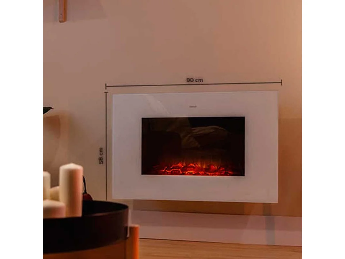 Chimenea eléctrica decorativa Ready Warm 3590 Flames Connected White 2000W control vía App blanco