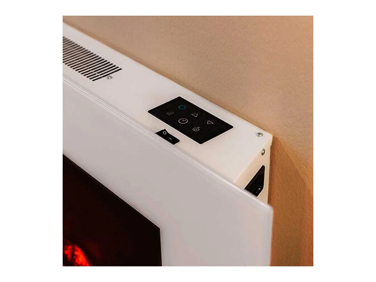 Chimenea eléctrica decorativa Ready Warm 2690 Flames Connected White Cecotec 2000W control vía App