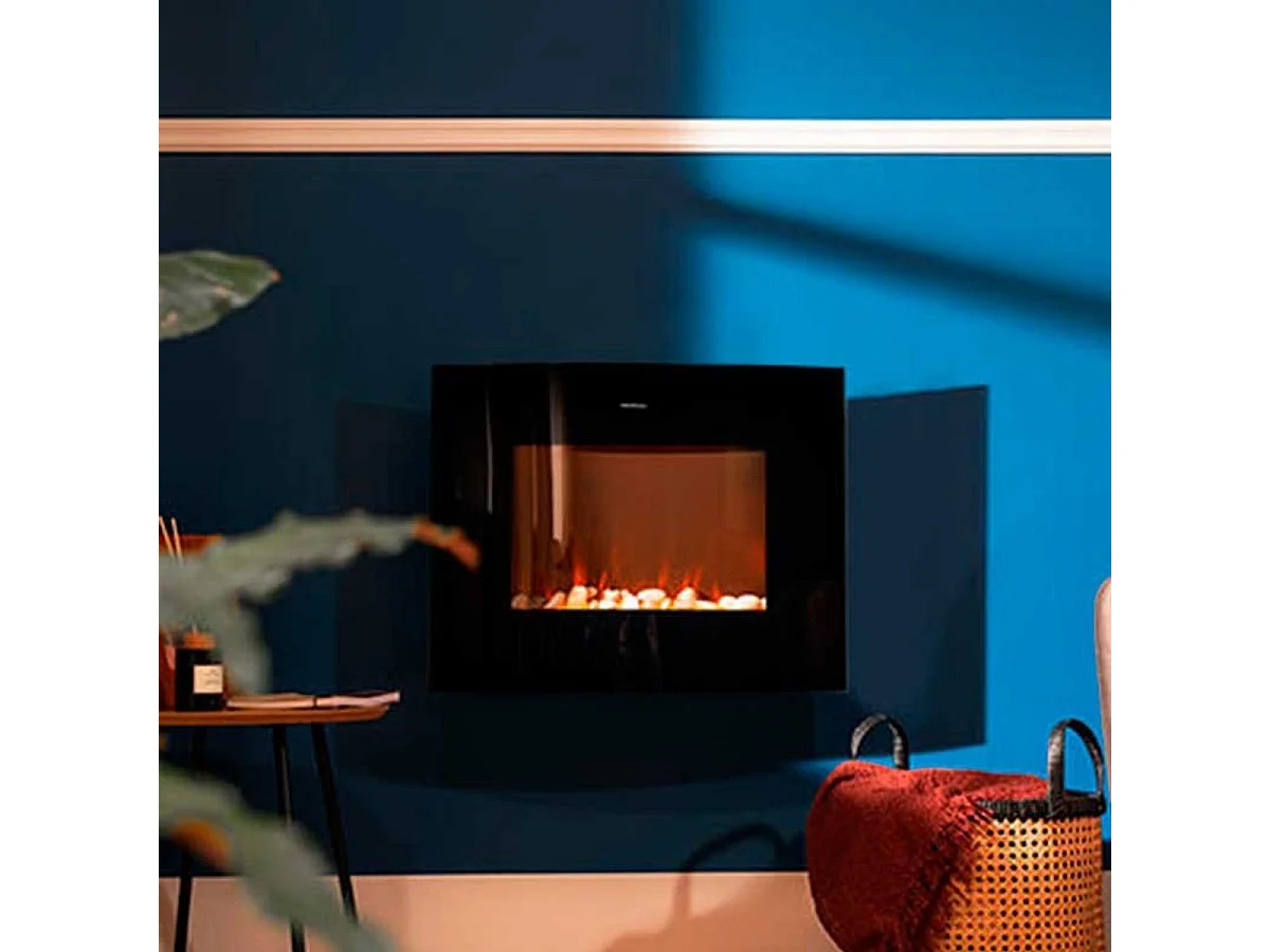 Chimenea eléctrica decorativa Ready Warm 2250 Curved Flames Connected Cecotec 2000W control vía App