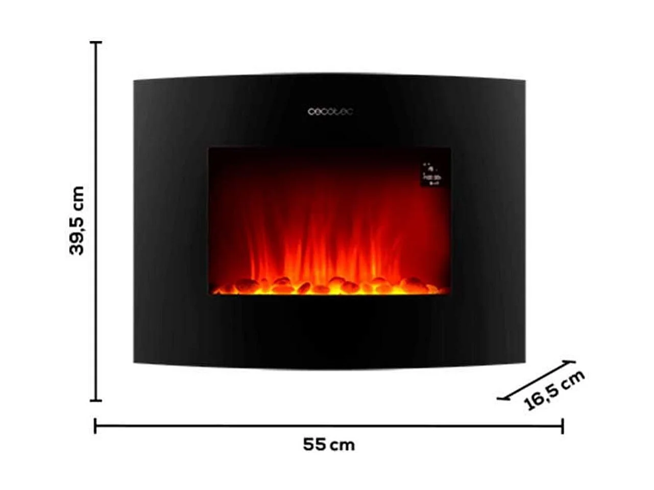 Chimenea eléctrica decorativa Ready Warm 2250 Curved Flames Connected Cecotec 2000W control vía App