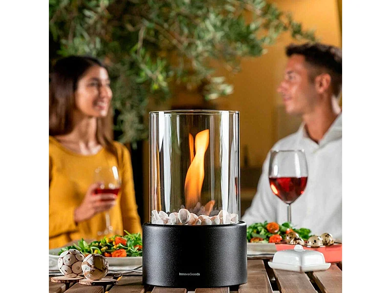 Chimenea de mesa Heatfir InnovaGoods bioetanol 150ml negro