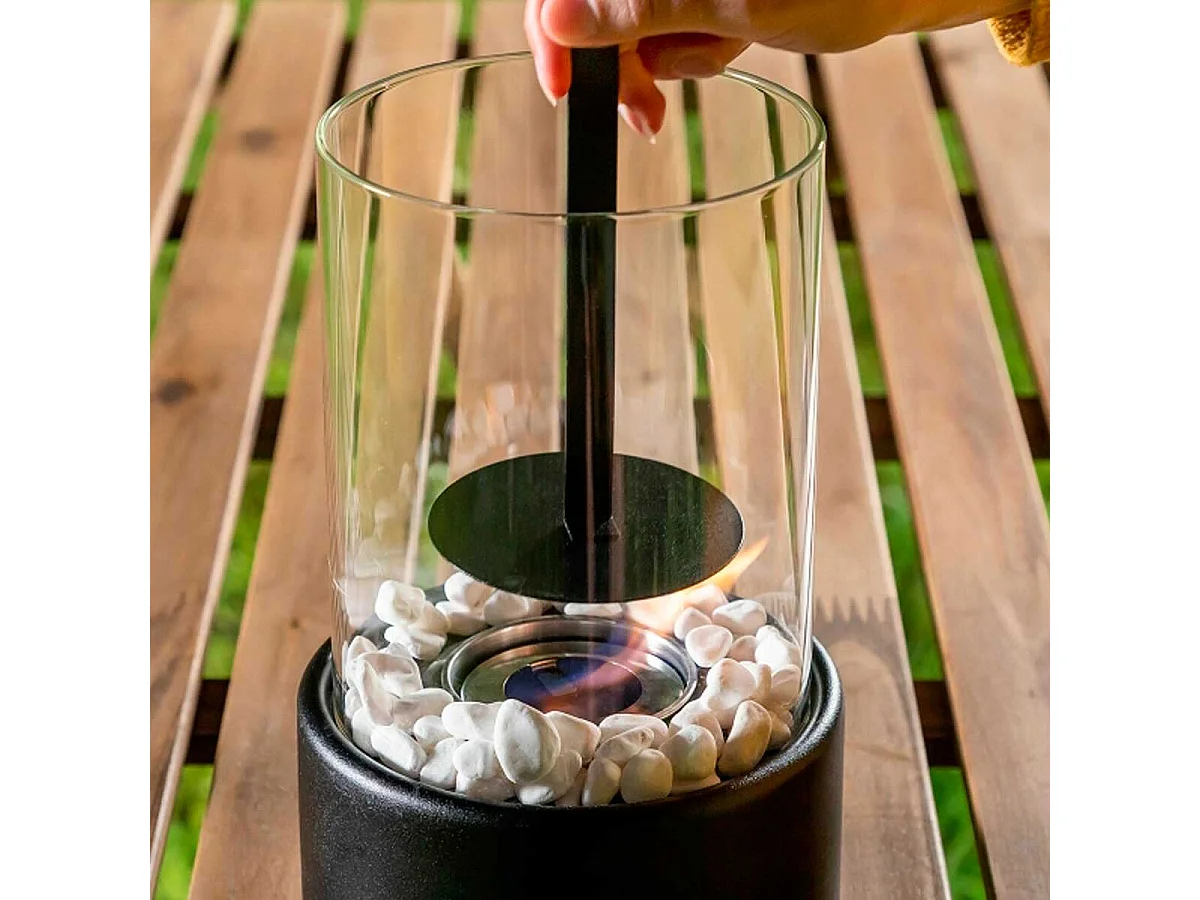 Chimenea de mesa Heatfir InnovaGoods bioetanol 150ml negro