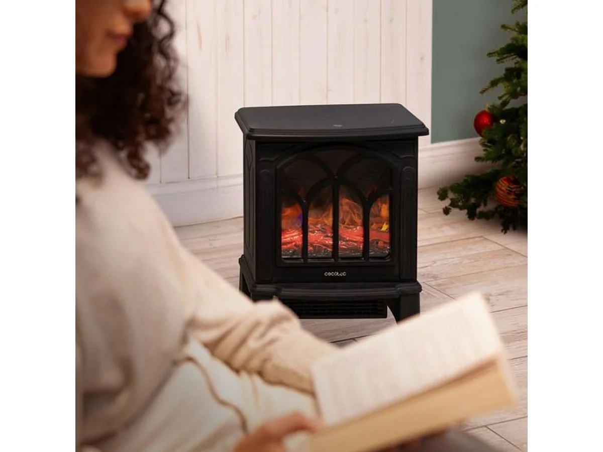 Chimenea eléctrica de pie Cecotec ReadyWarm 1500 Flames 1500W 2 niveles negro