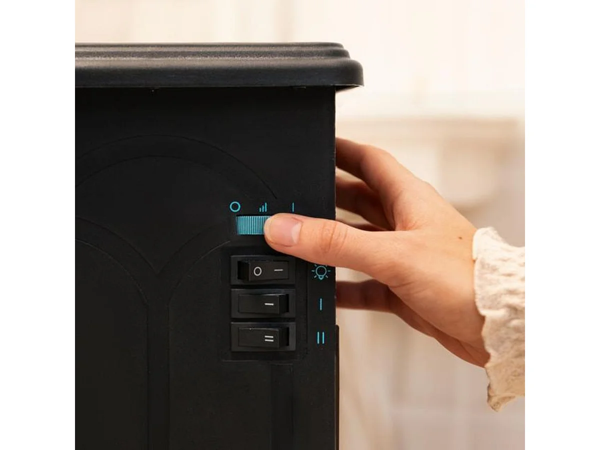 Chimenea eléctrica de pie Cecotec ReadyWarm 1500 Flames 1500W 2 niveles negro