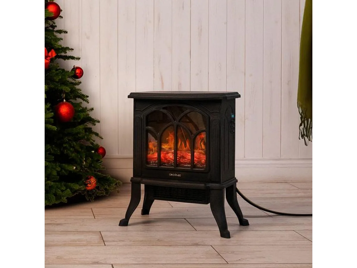Chimenea eléctrica de pie Cecotec ReadyWarm 1500 Flames 1500W 2 niveles negro