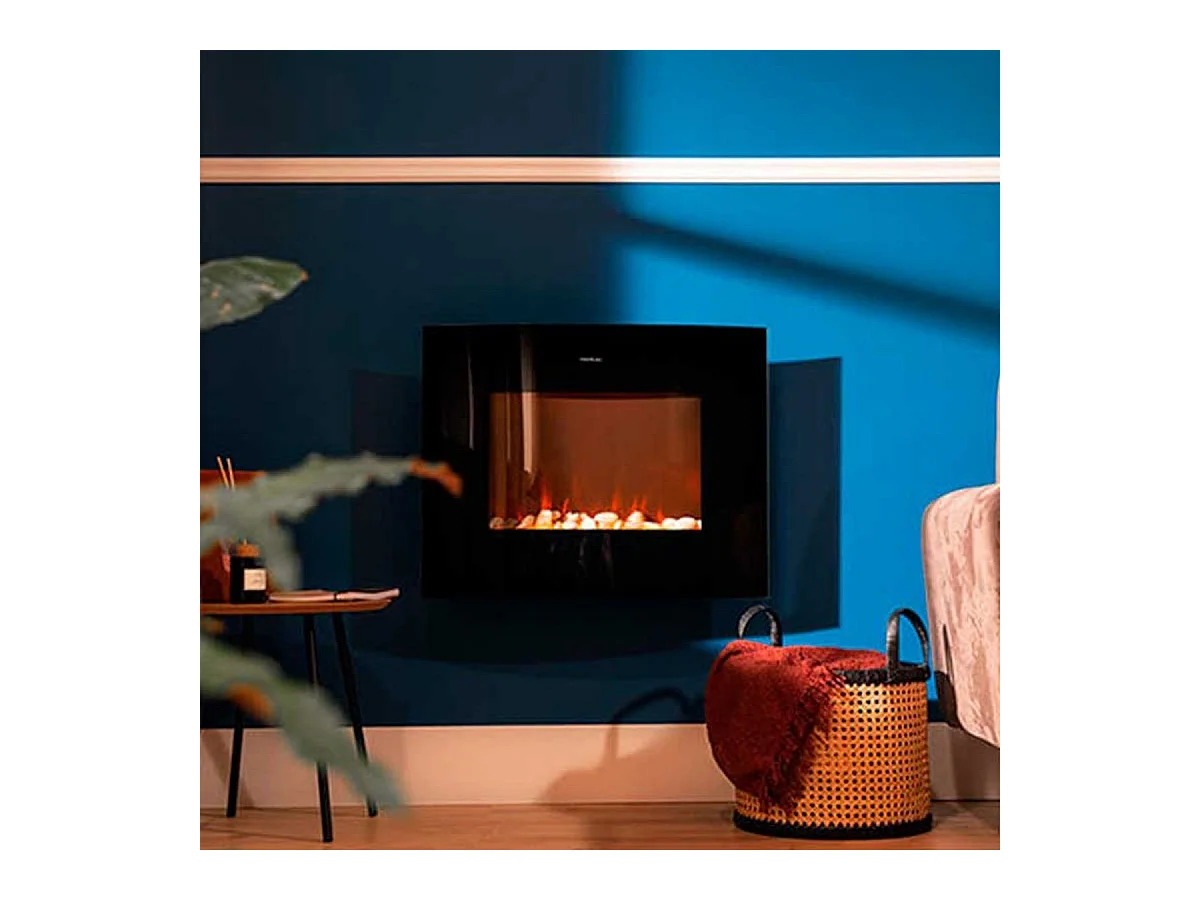 Chimenea eléctrica decorativa Ready Warm 2650 Curved Flames Connected Cecotec 2000W control vía App