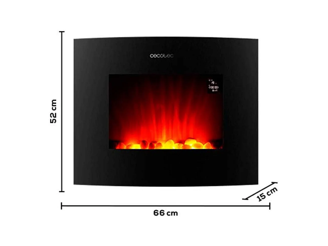 Chimenea eléctrica decorativa Ready Warm 2650 Curved Flames Connected Cecotec 2000W control vía App