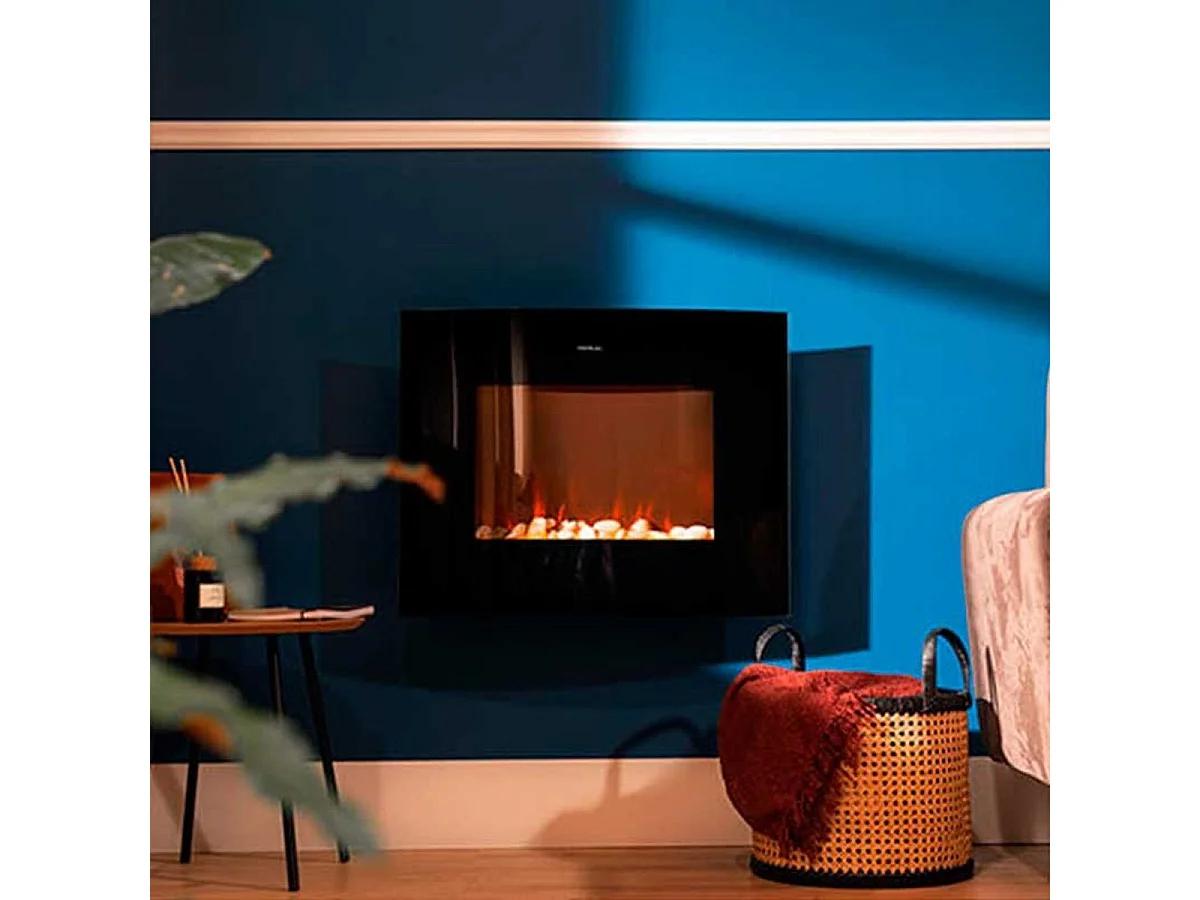Chimenea eléctrica decorativa Ready Warm 2650 Curved Flames Connected Cecotec 2000W control vía App