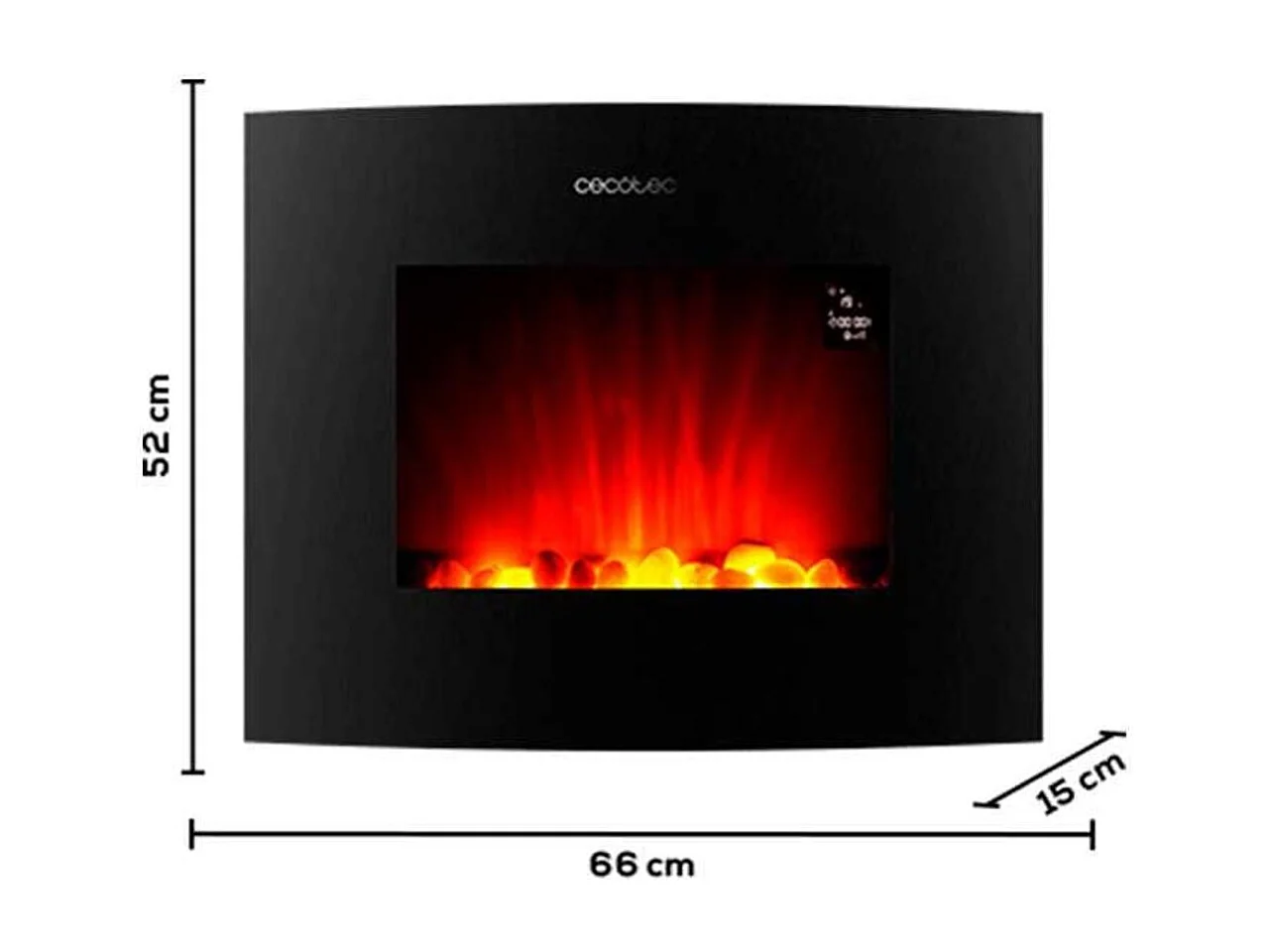 Chimenea eléctrica decorativa Ready Warm 2650 Curved Flames Connected Cecotec 2000W control vía App