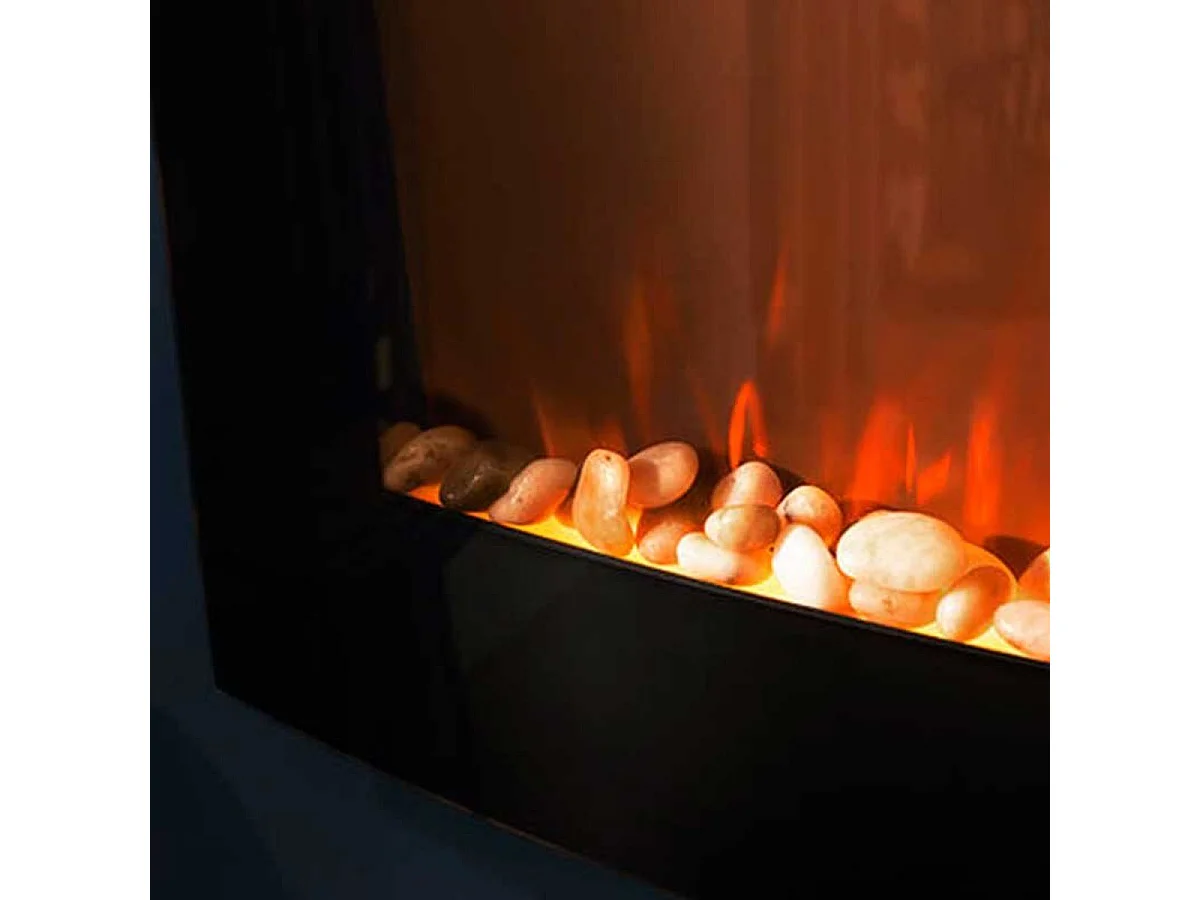Chimenea eléctrica decorativa Ready Warm 3550 Curved Flames Connected Cecotec control vía App negro