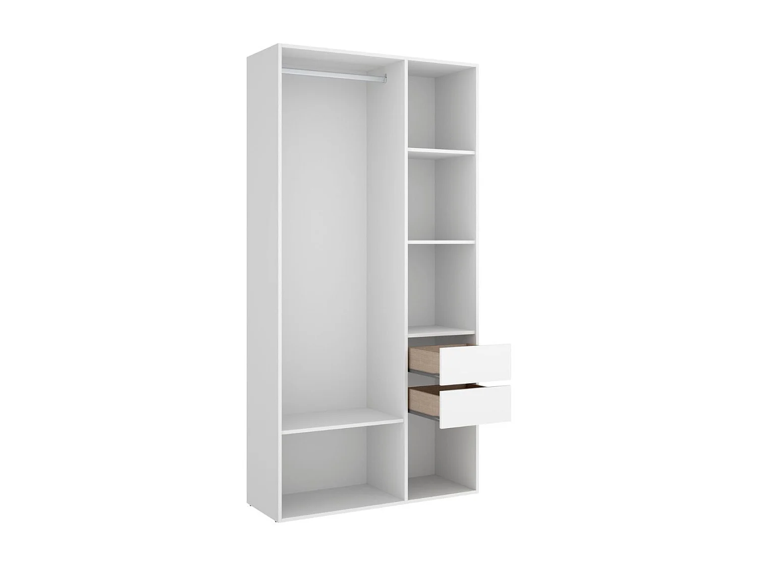 Armario vestidor Suit reversible 2 cajones blanco/natural 205x98x45 cm