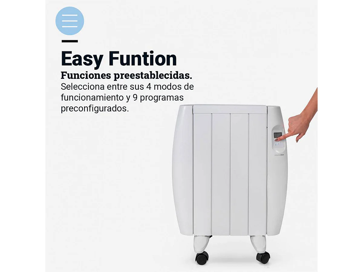 Emisor térmico Saona 5010W Universal Blue 1000W 4 elementos WiFi blanco