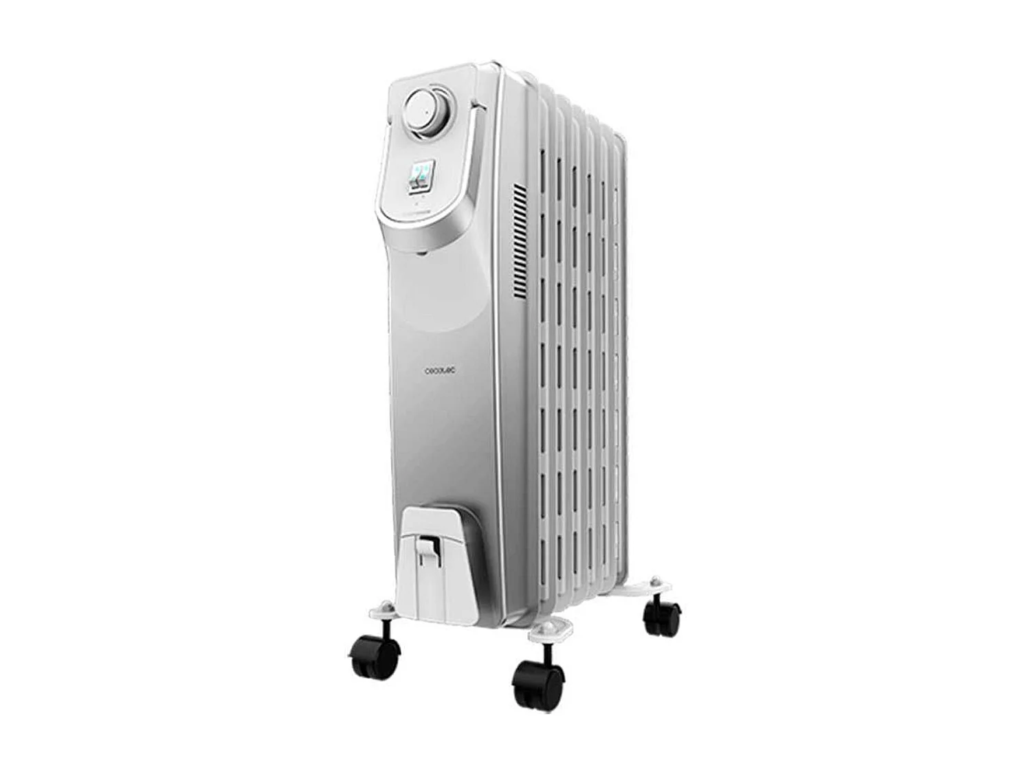 Radiador de aceite Ready Warm 7000 Space 360º Cecotec 7 módulos 1500W con ruedas blanco