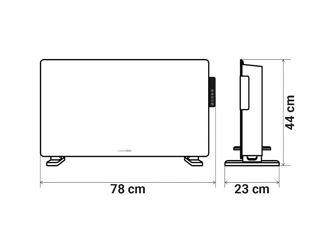 Panel calefactor Universal Blue Belle Mare 7020W 2000W 3 modos Wifi 20 m² blanco 44x78x23 cm