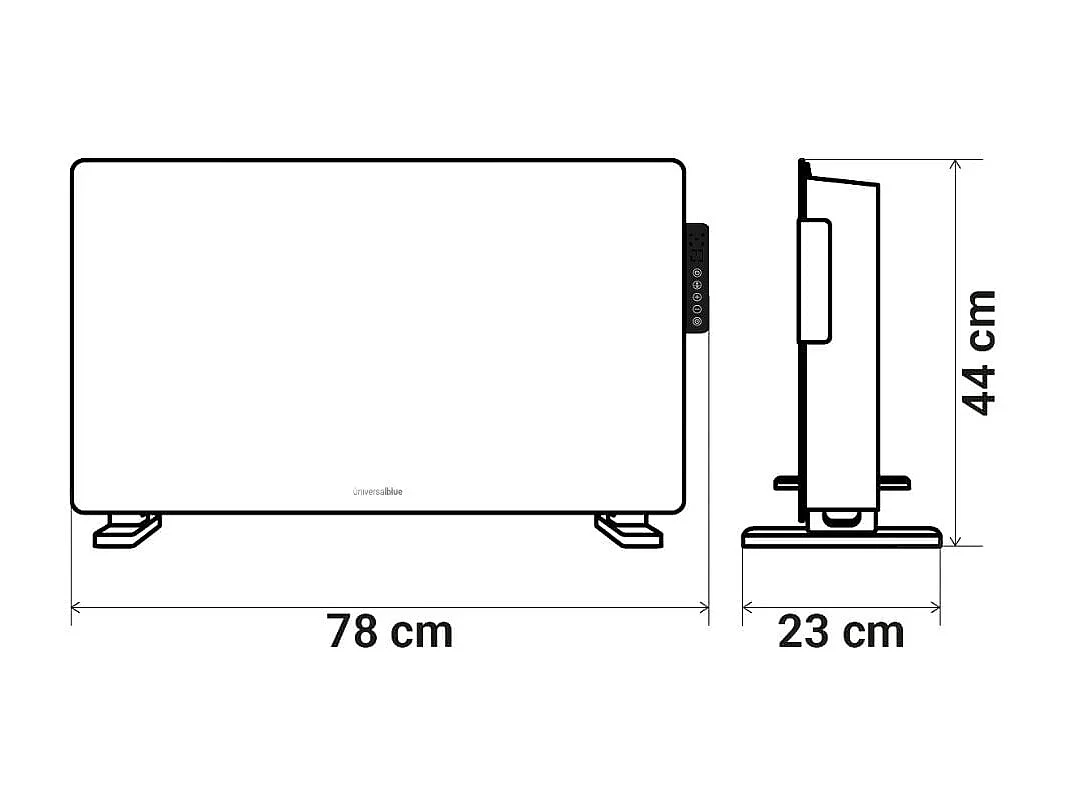 Panel calefactor Universal Blue Belle Mare 7020W 2000W 3 modos Wifi 20 m² blanco 44x78x23 cm